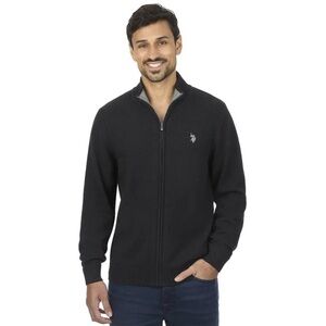 U.S. Polo Assn. Men's Black Zip-Up Sweater